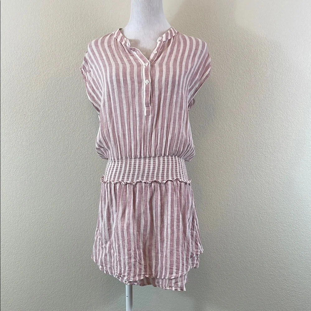 Rails Rose Stripe Button-Up Mini Dress S - Picture 1 of 8